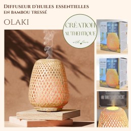 Diffuseur d'huiles essentielles en bambou Olaki pour diffusion saine par ultrason