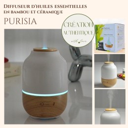 Diffuseur d'huile essentielle Purisia en bois et céramique pour aromathérapie, diffusion à froid des huiles essentielles