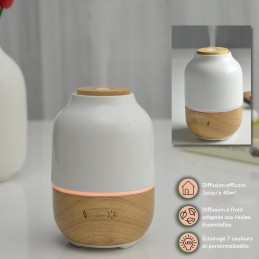 Diffuseur d'huile essentielle Purisia en bois et céramique pour aromathérapie, diffusion à froid des huiles essentielles