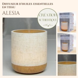 Diffuseur d'huiles essentielles Alesia, capot en toile de lin, diffusion à froid pour aromathérapie