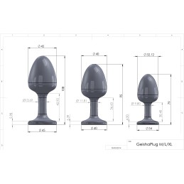 Plug Anal Bijou Geisha Diamond M - Noir et Blanc M