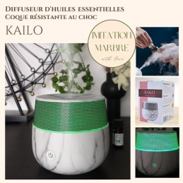 Diffuseur d'huiles essentielles Kailo, design effet marbre, compact et silencieux pour aromathérapie