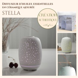 Diffuseur huile essentielle Stella en céramique au design épuré avec diffusion à froid, idée déco et cadeau