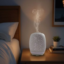 Diffuseur huile essentielle Stella en céramique au design épuré avec diffusion à froid, idée déco et cadeau