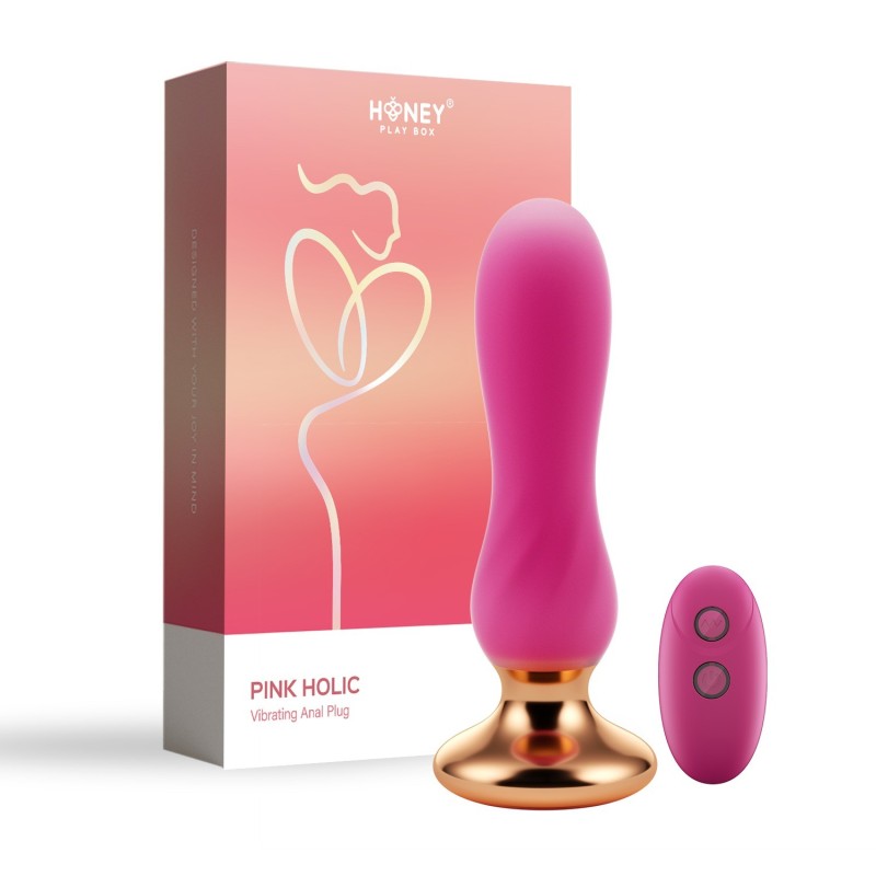 Pink holic - Plug anal vibrant télécommandé incurvé - Rose  - Honey Play box - Anal