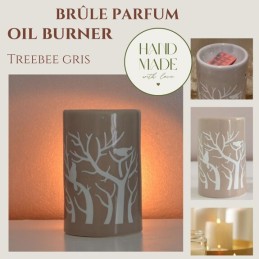 Brûle parfum d'ambiance en céramique Treebee gris