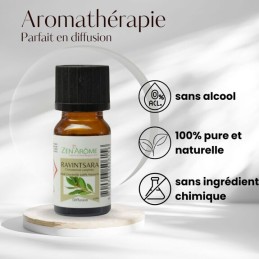 huile essentielle de ravintsara naturelle en flacon de 10 ml pour l’aromathérapie