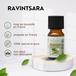 huile essentielle de ravintsara naturelle en flacon de 10 ml pour l’aromathérapie