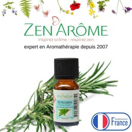 Photo de l'huile essentielle de romarin 10 ml – idéale pour aromathérapie, naturelle et conditionnée en France