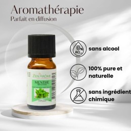 flacon d'huile essentielle menthe arvensis 100% naturelle pour aromathérapie