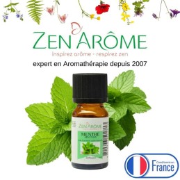 flacon d'huile essentielle menthe arvensis 100% naturelle pour aromathérapie