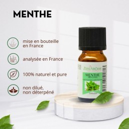 flacon d'huile essentielle menthe arvensis 100% naturelle pour aromathérapie