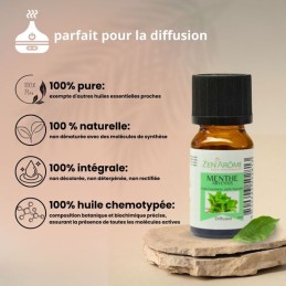 flacon d'huile essentielle menthe arvensis 100% naturelle pour aromathérapie