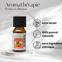 Flacon d'huile essentielle orange douce 10ml - 100% naturelle, aromathérapie, conditionnée en France