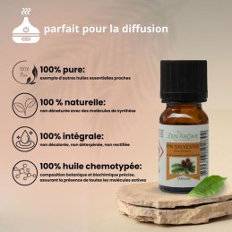 Flacon d'huile essentielle pin sylvestre 100% naturelle de 10ml