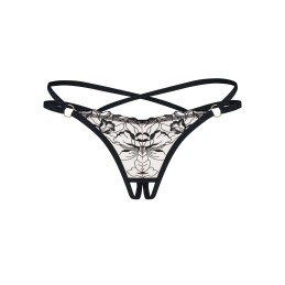 Vila blanes string ouvert - Noir M/L - Obsessive Exquisite - Lingerie Femme