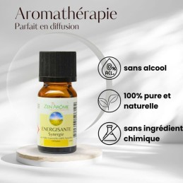 Flacon de 10 ml d'huile essentielle synergie énergisante fabriqué en France