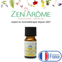 Flacon de 10 ml d'huile essentielle synergie énergisante fabriqué en France