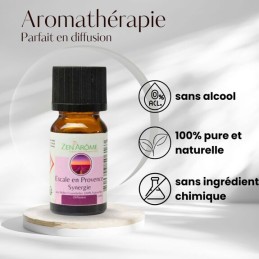 flacon d'huile essentielle synergie escale en provence de 10 ml, mélange d'huiles essentielles à diffuser, fabriqué en France