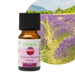 flacon d'huile essentielle synergie escale en provence de 10 ml, mélange d'huiles essentielles à diffuser, fabriqué en France