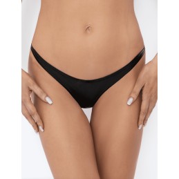 P009 String é effet mouillé en serpent M - Noir Handmade - Lingerie Femme