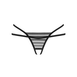 Lune Bellis string ouvert - Noir XS/S - Obsessive Exquisite - Lingerie Femme