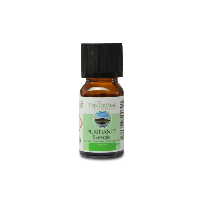 Flacon d'huile essentielle synergie purifiante de 10 ml, mélange d'huiles essentielles à diffuser, fabriqué en France