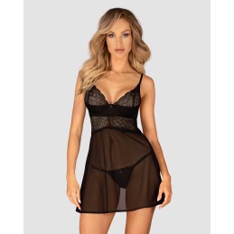 Chemeris babydoll et String - Noire XL/XXL