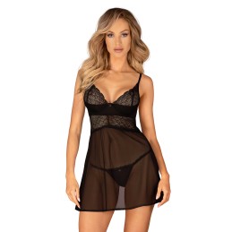 Chemeris babydoll et String - Noire XL/XXL