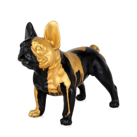 Sculpture en résine bouledogue français ADM noir