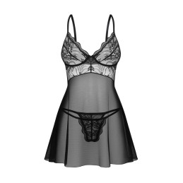 Perisia babydoll et string - Noirs XS/S - Obsessive Exquisite - Lingerie Femme