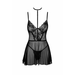 First Kiss 249 babydoll et collier - noire S/M