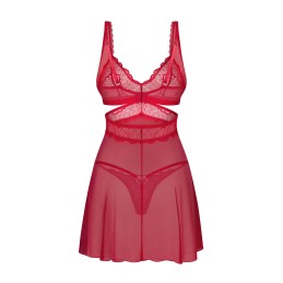 Cupide Desir babydoll et String - Rouge S/M