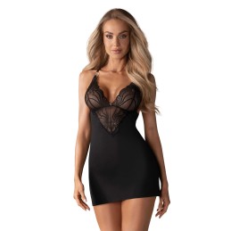 Nuisette et String - Noir L/XL - Obsessive - Lingerie Femme