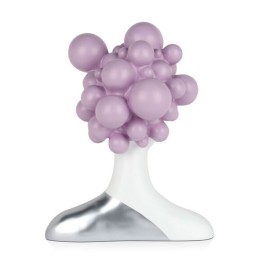 Sculpture en résine femme aux bulles couleur lilas, objet décoratif moderne