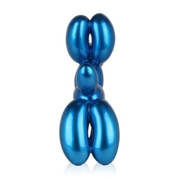 Sculpture décorative en résine, forme de chien ballon, coloris bleu, ADM