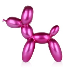 sculpture chien ballon en résine couleur fuchsia décoration intérieure