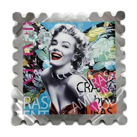 impression sur aluminium multicolore hommage à marilyn monroe