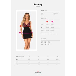Rosenty nuisette et string - Noire XL/XXL