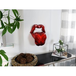 Sculpture en résine 'langue' coloris rouge, objet de décoration moderne et audacieux pour votre intérieur.