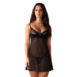 Stelisa nuisette et string - Noirs L/XL - Obsessive - Lingerie Femme