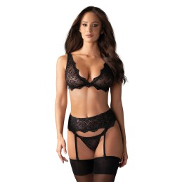 Emperita Ensemble 3 pcs - Noir L/XL - Obsessive - Lingerie Femme