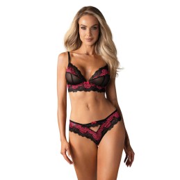 Taille uniquelia Ensemble 2 pcs - Noir et Fuchsia L/XL - Obsessive - Lingerie Femme