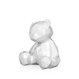 sculpture en résine petit ours blanc à facettes pour décoration intérieure moderne