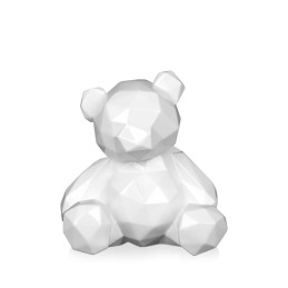 sculpture en résine petit ours blanc à facettes pour décoration intérieure moderne