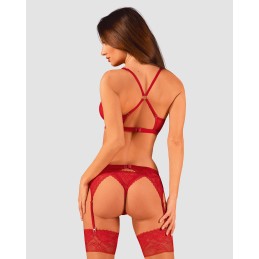 Lacelove ensemble 3 piéces - Rouge XS/S