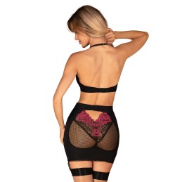 Rosenty ensemble Top et Jupe - Noir XS/S - Obsessive - Lingerie Femme