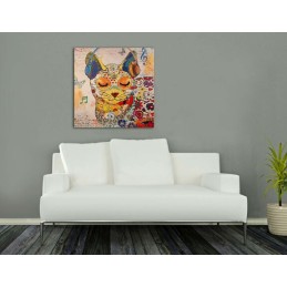 Impression murale Pop Art Cat multicolore, décoration artistique pour intérieur