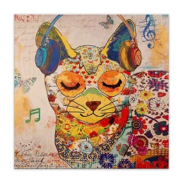 Impression murale Pop Art Cat multicolore, décoration artistique pour intérieur