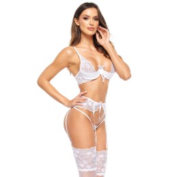 Rose ensemble 3 piéces - Blanc L/XL - Beauty Night - Lingerie Femme